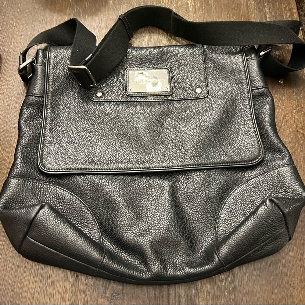 Authentic Pre-loved Dolce & Gabbana Black Leather Flap Bag